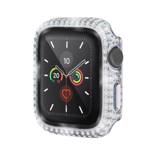 Калъф за Apple Watch 11/10 с диамантено покритие и интегрирана защита на екрана, PC материал, електроплатиран финиш