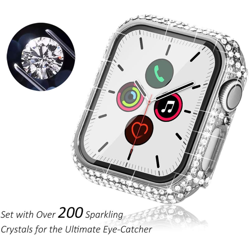 Калъф за Apple Watch 11/10 с диамантено покритие и интегрирана защита на екрана, PC материал, електроплатиран финиш