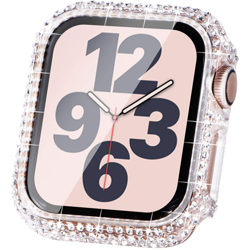 Калъф за Apple Watch 11/10 с диамантено покритие и интегрирана защита на екрана, PC материал, електроплатиран финиш