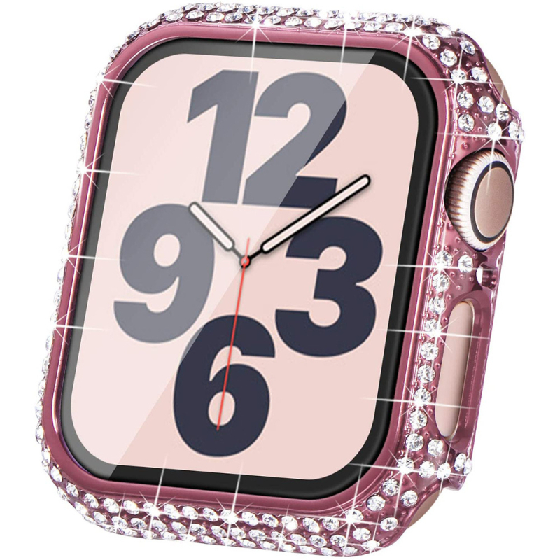 Калъф за Apple Watch 11/10 с диамантено покритие и интегрирана защита на екрана, PC материал, електроплатиран финиш