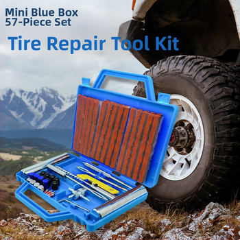 Vészhelyzeti gumi javító készlet — 57 darab, 57# acél, BLUE-5757 modell, Colleo