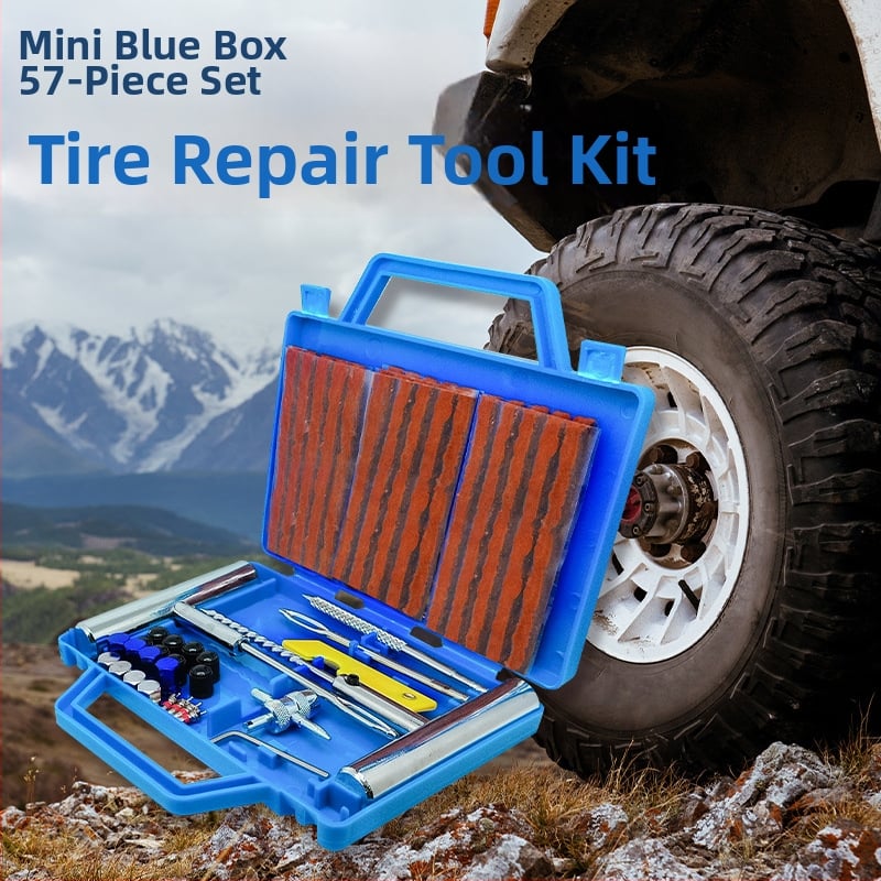 Vészhelyzeti gumi javító készlet — 57 darab, 57# acél, BLUE-5757 modell, Colleo