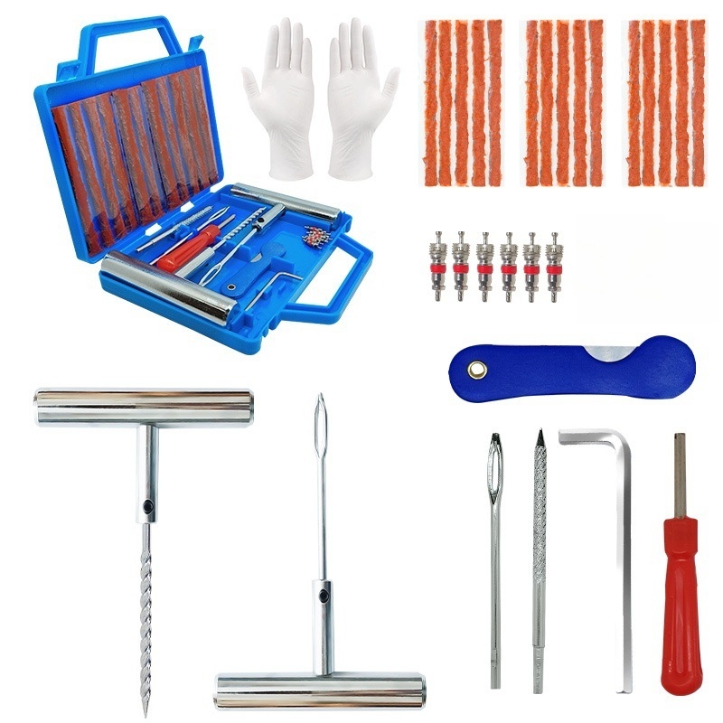 Vészhelyzeti gumi javító készlet — 57 darab, 57# acél, BLUE-5757 modell, Colleo