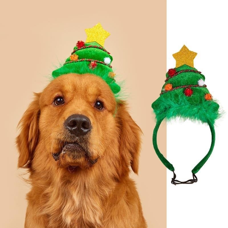 Коледна лента за глава за домашни любимци с пухено топче, светлинни звезди и рога | Полиестер | Коледна тематика | Произход: Гуандун | Лицензирана частна марка