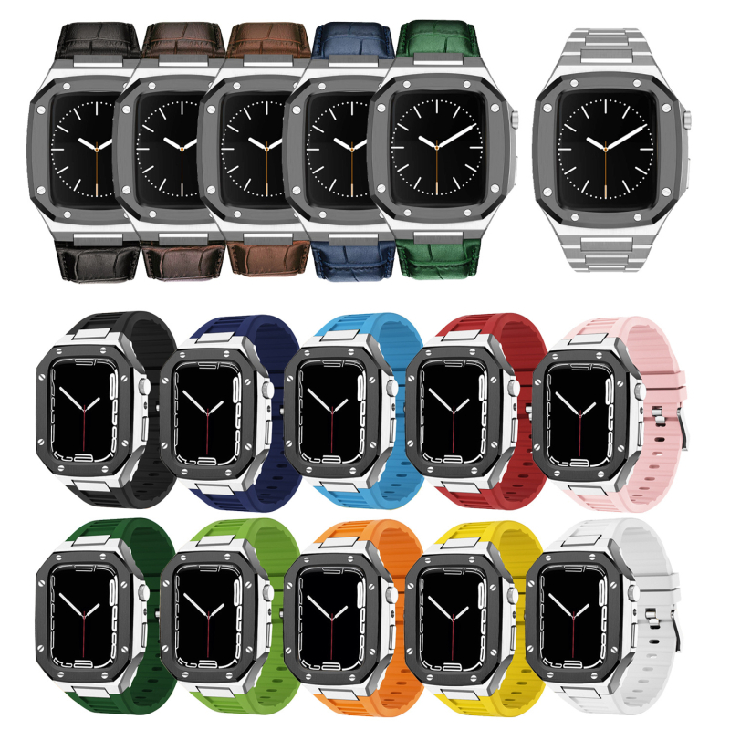 Каишка за Apple Watch с интегриран защитен калъф от неръждаема стомана, 20 мм ширина на връзката, закопчаване с пирон, Peng Hui (Материал: неръждаема стомана; Съвместимост: Apple Watch; Ширина на връзката: 20 мм; Вид закопчаване: пирон)