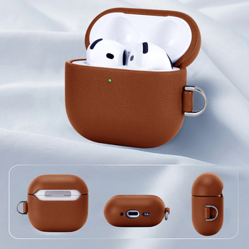 Husă AirPods Pro 2 din piele autentică, protecție completă, realizată manual, compatibilă Apple