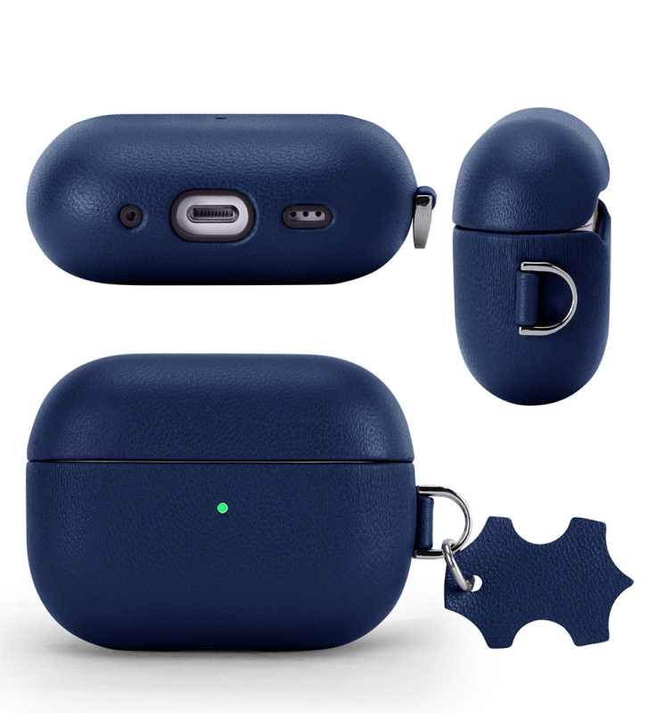 Husă AirPods Pro 2 din piele autentică, protecție completă, realizată manual, compatibilă Apple