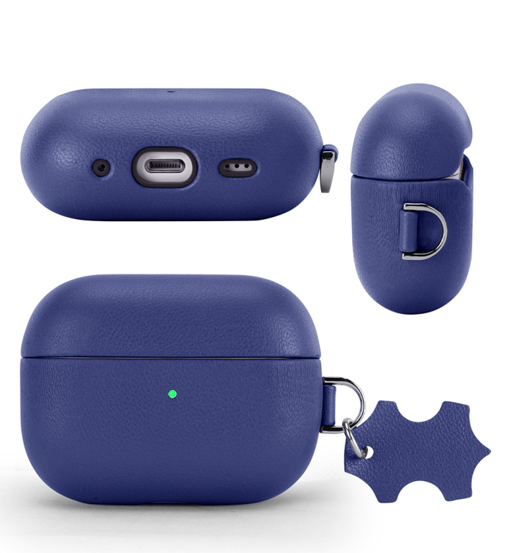 Husă AirPods Pro 2 din piele autentică, protecție completă, realizată manual, compatibilă Apple