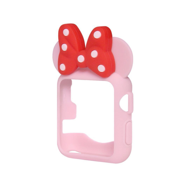 Apple Watch S10 защитен калъф със лък-дизайн Мики и Мини, силиконов корпус, xinruntai