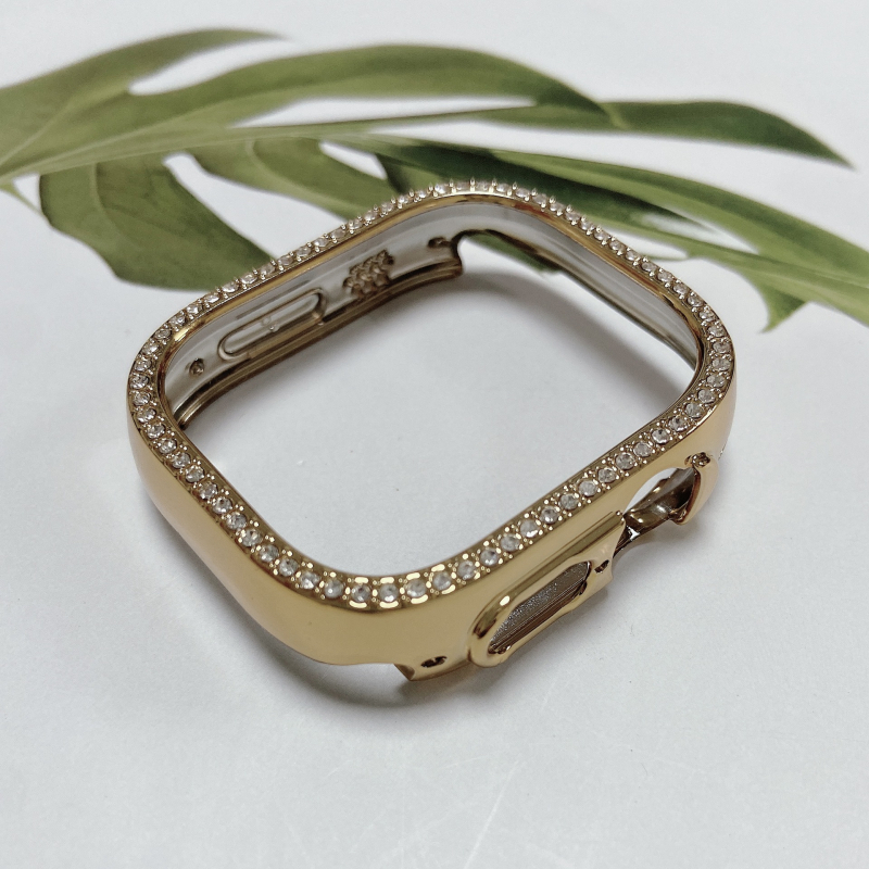 Apple Watch S10 PC твърд кейс с едноредово диамантено инкрустиране