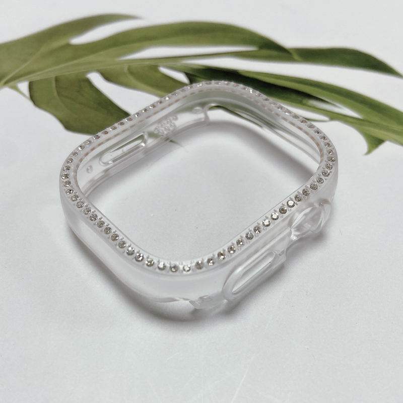 Apple Watch S10 PC твърд кейс с едноредово диамантено инкрустиране