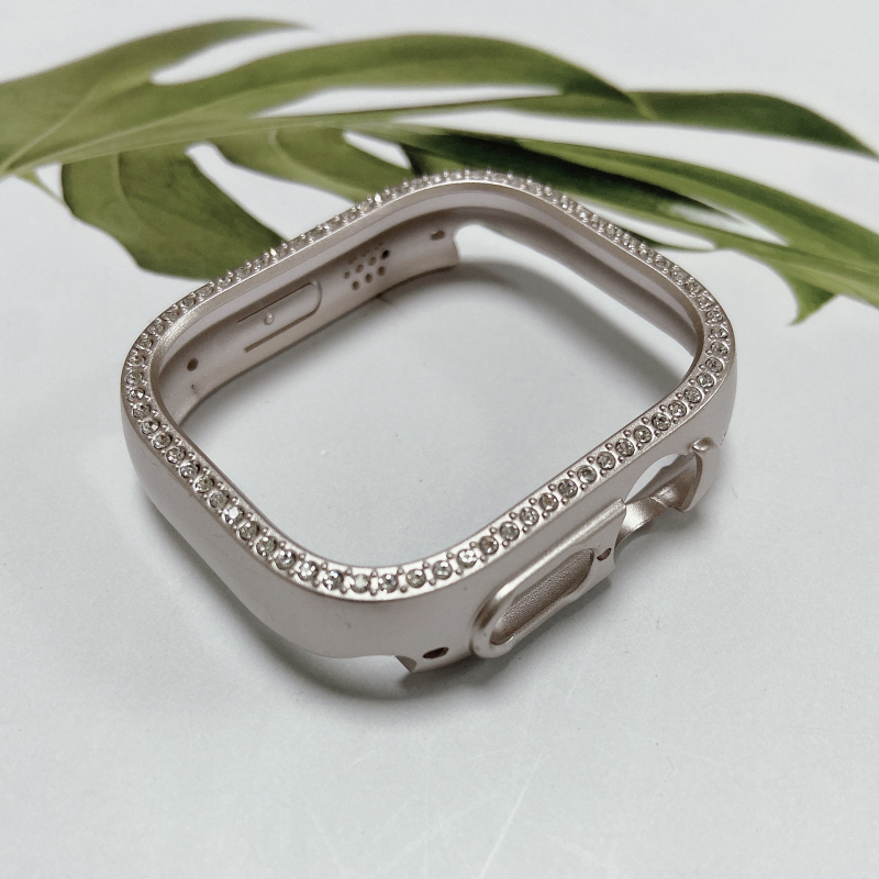 Apple Watch S10 PC твърд кейс с едноредово диамантено инкрустиране