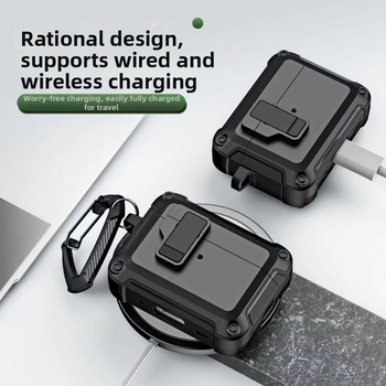 DTET Ochranný obal pre AirPods Pro 2 a AirPods 4 – PC, vstrekované formovanie, prenášateľný, univerzálny pre Apple slúchadlá