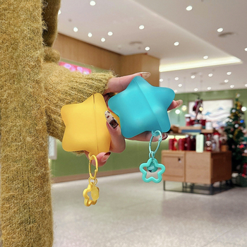 AirPods Pro 3. generációs szilikon védőtok fénylő csillag mintával Apple 2/3/4 generációhoz (injektációs öntés; félig átlátszó dizájn; rajzfilm motívum)