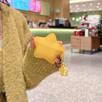 AirPods Pro 3. generációs szilikon védőtok fénylő csillag mintával Apple 2/3/4 generációhoz (injektációs öntés; félig átlátszó dizájn; rajzfilm motívum)