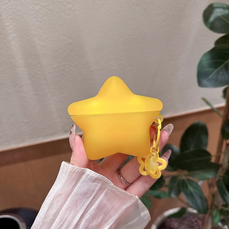 AirPods Pro 3. generációs szilikon védőtok fénylő csillag mintával Apple 2/3/4 generációhoz (injektációs öntés; félig átlátszó dizájn; rajzfilm motívum)