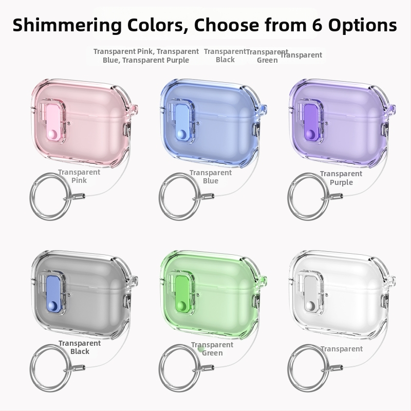 Zaštitno kućište za AirPods Pro 3/2/4/3/1 s automatskim poklopcem koji se podiže, TPU, prozirno protiv žutila, jednodijelni dizajn, sigurnosna brava