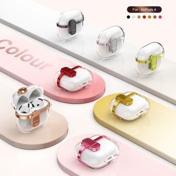 Apple AirPods 4. generációhoz elektroplatinált záró tok, magas átláthatóság, TPU, injekciós formázás