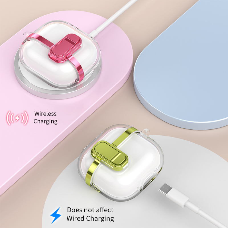 Apple AirPods 4. generációhoz elektroplatinált záró tok, magas átláthatóság, TPU, injekciós formázás