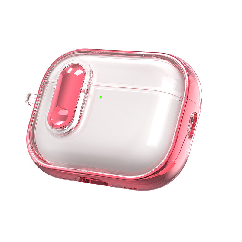 AirPods Pro 3 védőtok - TPU+PC anyag, elektroplatinált felület, lehajtható fedél, átlátszó dizájn, kompatibil AirPods Pro 3 és AirPods 4