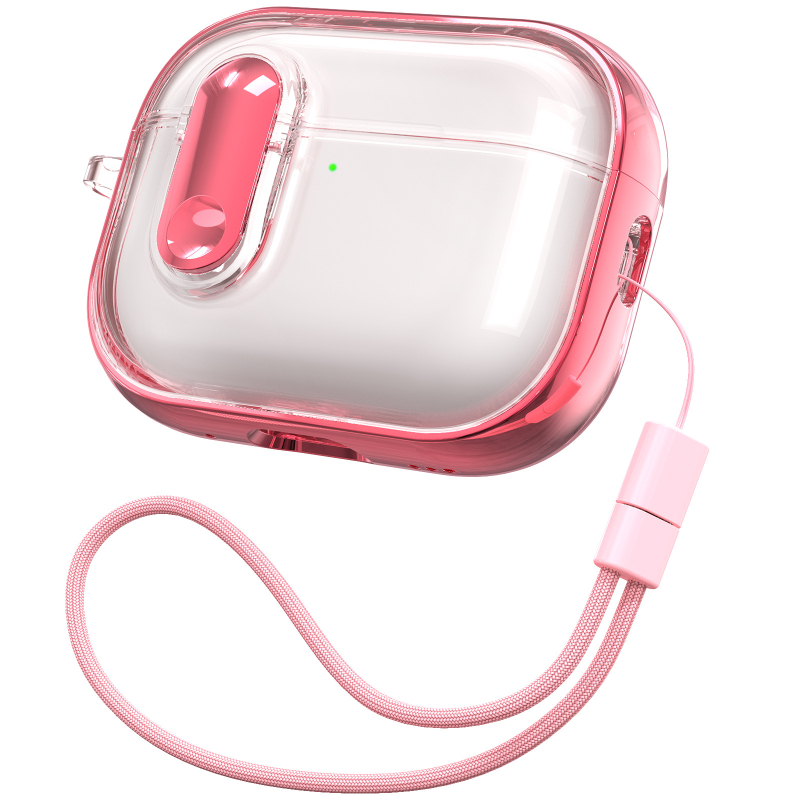 AirPods Pro 3 védőtok - TPU+PC anyag, elektroplatinált felület, lehajtható fedél, átlátszó dizájn, kompatibil AirPods Pro 3 és AirPods 4