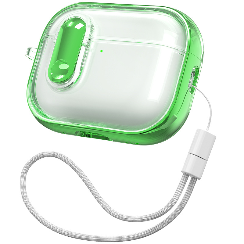 AirPods Pro 3 védőtok - TPU+PC anyag, elektroplatinált felület, lehajtható fedél, átlátszó dizájn, kompatibil AirPods Pro 3 és AirPods 4