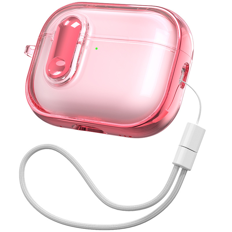 AirPods Pro 3 védőtok - TPU+PC anyag, elektroplatinált felület, lehajtható fedél, átlátszó dizájn, kompatibil AirPods Pro 3 és AirPods 4