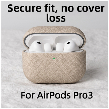 Ochranný kryt pre Apple AirPods Pro 3/Pro 2 s látkovou textúrou a úplným krytím