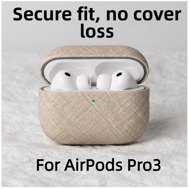 Ochranný kryt pre Apple AirPods Pro 3/Pro 2 s látkovou textúrou a úplným krytím