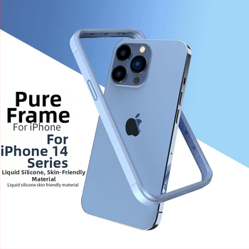 Tālruņa lieta ar silikona rāmi — mīksts silikons, šķidrās ādas sajūta, saderīga ar iPhone 11, 12 Pro, 12 Pro Max, 13 Pro Max, 14 Pro Max