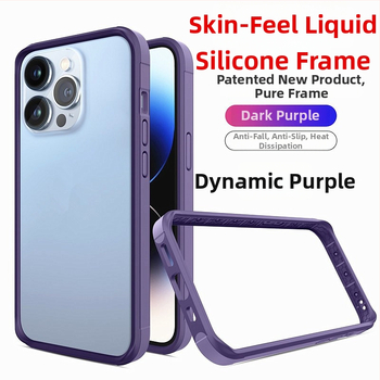 Tālruņa lieta ar silikona rāmi — mīksts silikons, šķidrās ādas sajūta, saderīga ar iPhone 11, 12 Pro, 12 Pro Max, 13 Pro Max, 14 Pro Max