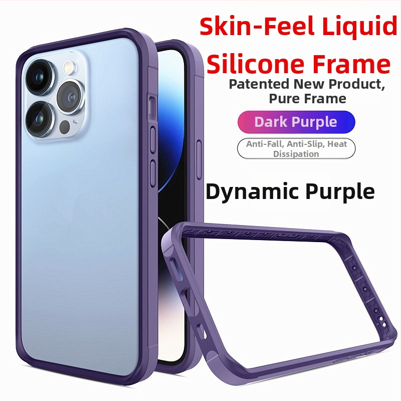 Tālruņa lieta ar silikona rāmi — mīksts silikons, šķidrās ādas sajūta, saderīga ar iPhone 11, 12 Pro, 12 Pro Max, 13 Pro Max, 14 Pro Max