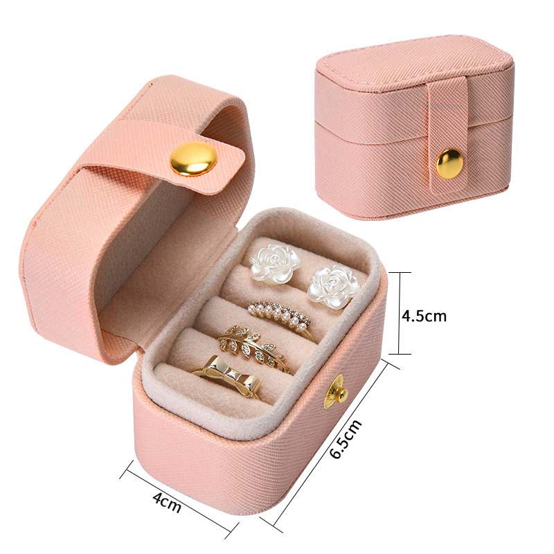 Pinfeng F03 kutija za nakit – mini spremnik za prstenje, prenosa s preklopnim poklopom i zasunom, Cortical materijal, Casual stil, Čvrsta konstrukcija