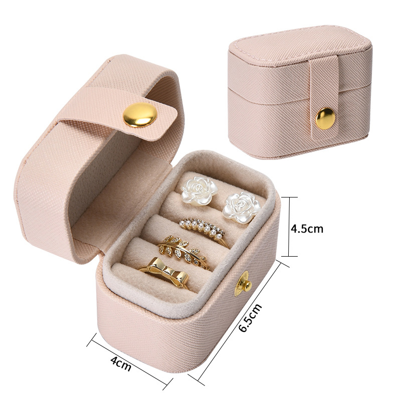 Pinfeng F03 kutija za nakit – mini spremnik za prstenje, prenosa s preklopnim poklopom i zasunom, Cortical materijal, Casual stil, Čvrsta konstrukcija