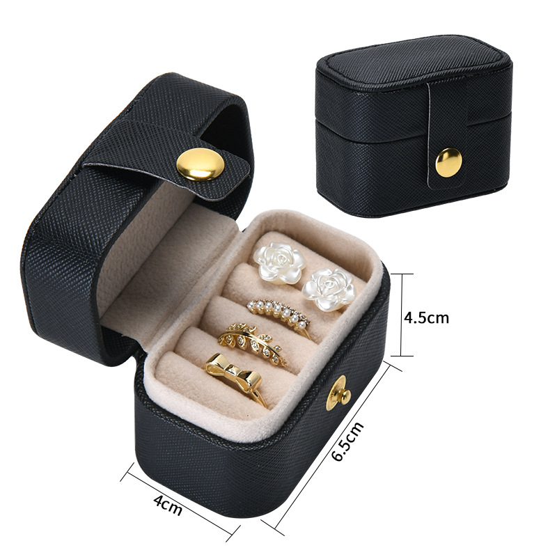 Pinfeng F03 kutija za nakit – mini spremnik za prstenje, prenosa s preklopnim poklopom i zasunom, Cortical materijal, Casual stil, Čvrsta konstrukcija