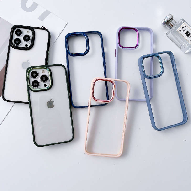 Prozirna futrola za iPhone 15 Pro Max s matnim rubom i udubljenjem, detalji od epoksidne smole, metalni prsten Eagle Eye za objektiv; kompatibilna sa 14 Pro Max / 13 Pro / 12 Pro; otpornost na habanje i padove.