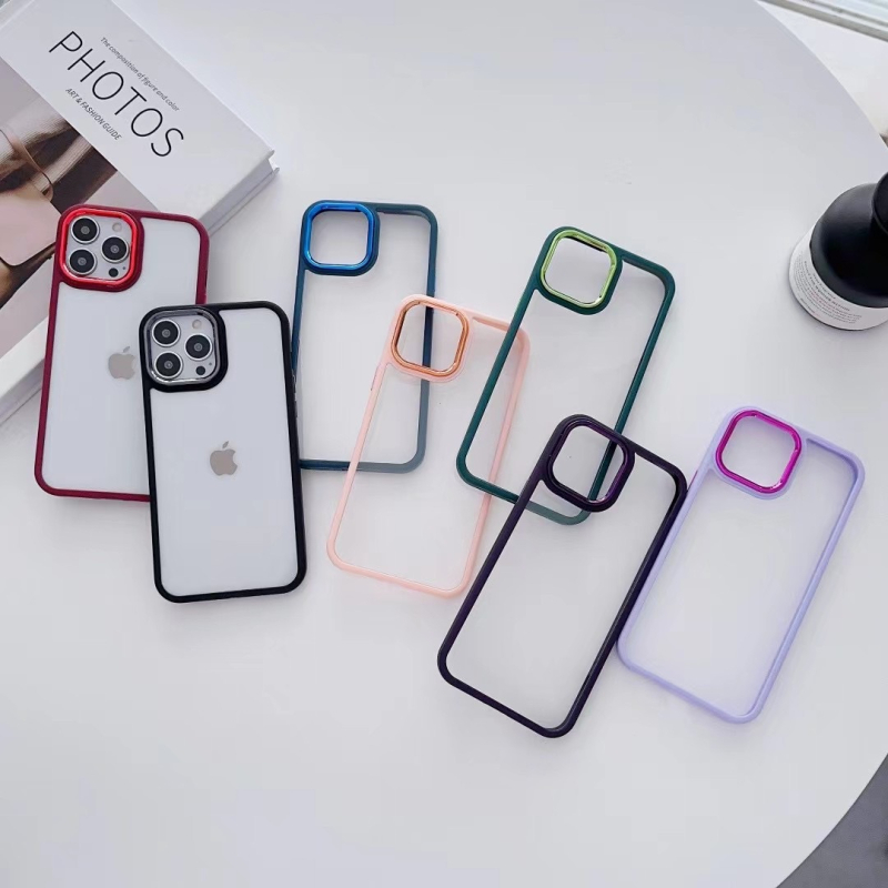 Prozirna futrola za iPhone 15 Pro Max s matnim rubom i udubljenjem, detalji od epoksidne smole, metalni prsten Eagle Eye za objektiv; kompatibilna sa 14 Pro Max / 13 Pro / 12 Pro; otpornost na habanje i padove.