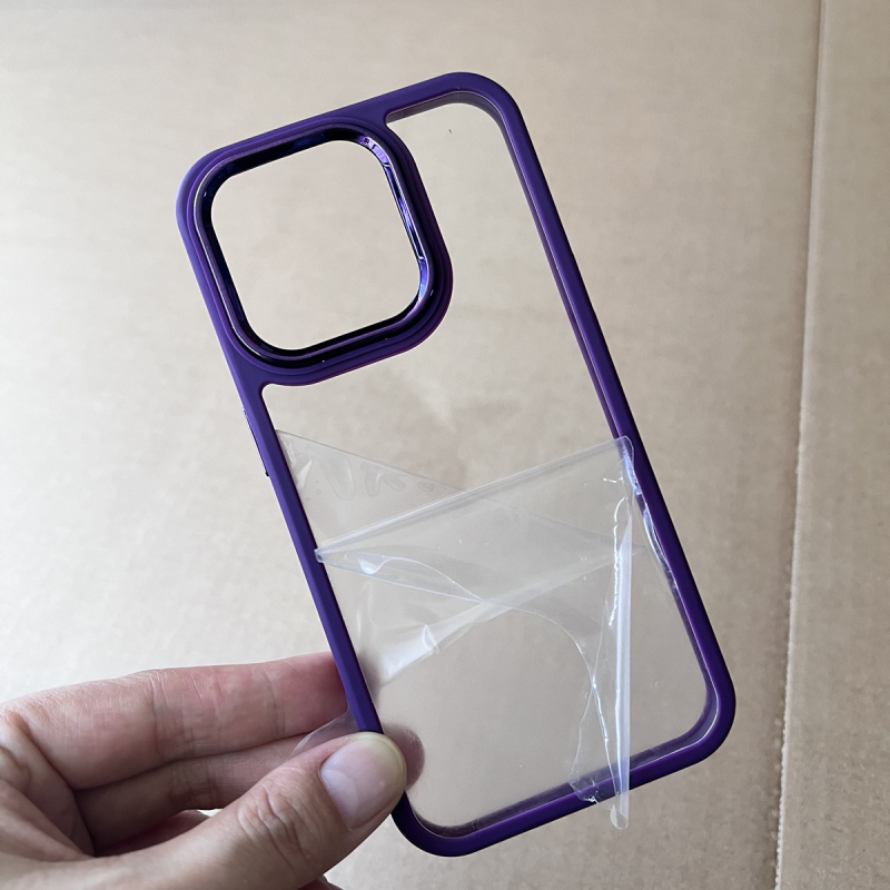 Prozirna futrola za iPhone 15 Pro Max s matnim rubom i udubljenjem, detalji od epoksidne smole, metalni prsten Eagle Eye za objektiv; kompatibilna sa 14 Pro Max / 13 Pro / 12 Pro; otpornost na habanje i padove.