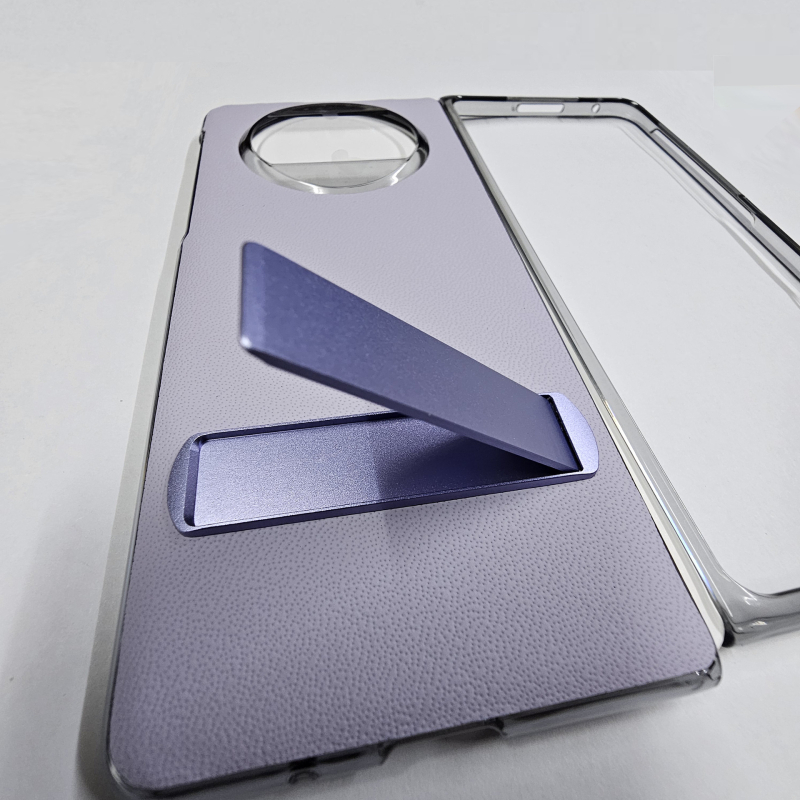 Huawei Mate X6 ādas korpuss ar statīvu un priekšējā rāmis aizsardzību — Īsta āda, Roku darbs, Personalizējams