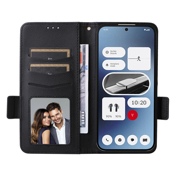 Калъф за Nothing Phone 3A Pro с прегъващ капак | TPU+кожа, джоб за карта, удароустойчив