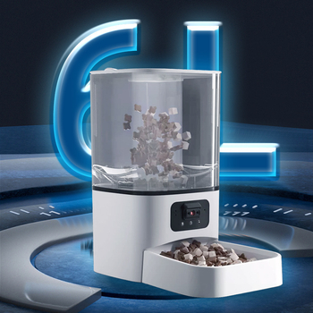 Автоматичен подавач за храна за котки и кучета с таймер за хранене, камера за наблюдение и управление чрез приложение; разглобяем дизайн, 1250 g