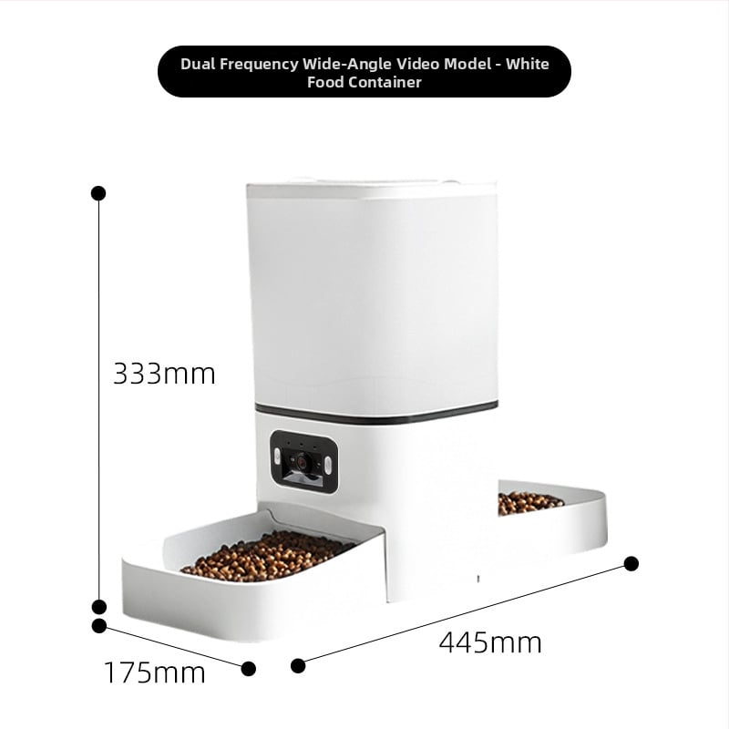 Автоматичен подавач за храна за котки и кучета с таймер за хранене, камера за наблюдение и управление чрез приложение; разглобяем дизайн, 1250 g