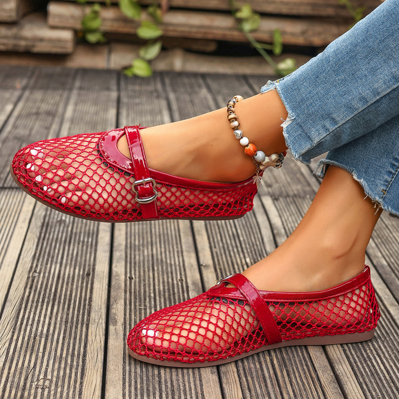 Női minimalist balerina cipő kerek orrú, PU felsőrész, alacsony négyzet alakú sarok, gumírozott talp