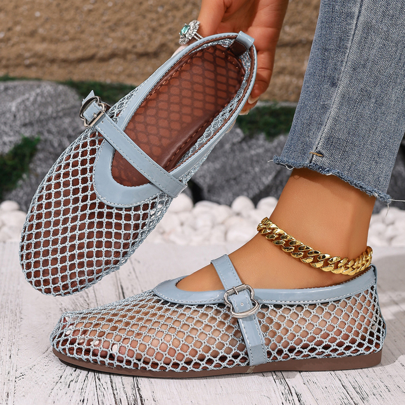 Női minimalist balerina cipő kerek orrú, PU felsőrész, alacsony négyzet alakú sarok, gumírozott talp