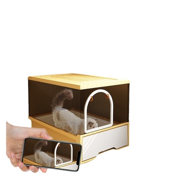 Котешка тоалетна тава с полузакрита конструкция, квадратна форма, други материали, нормални спецификации