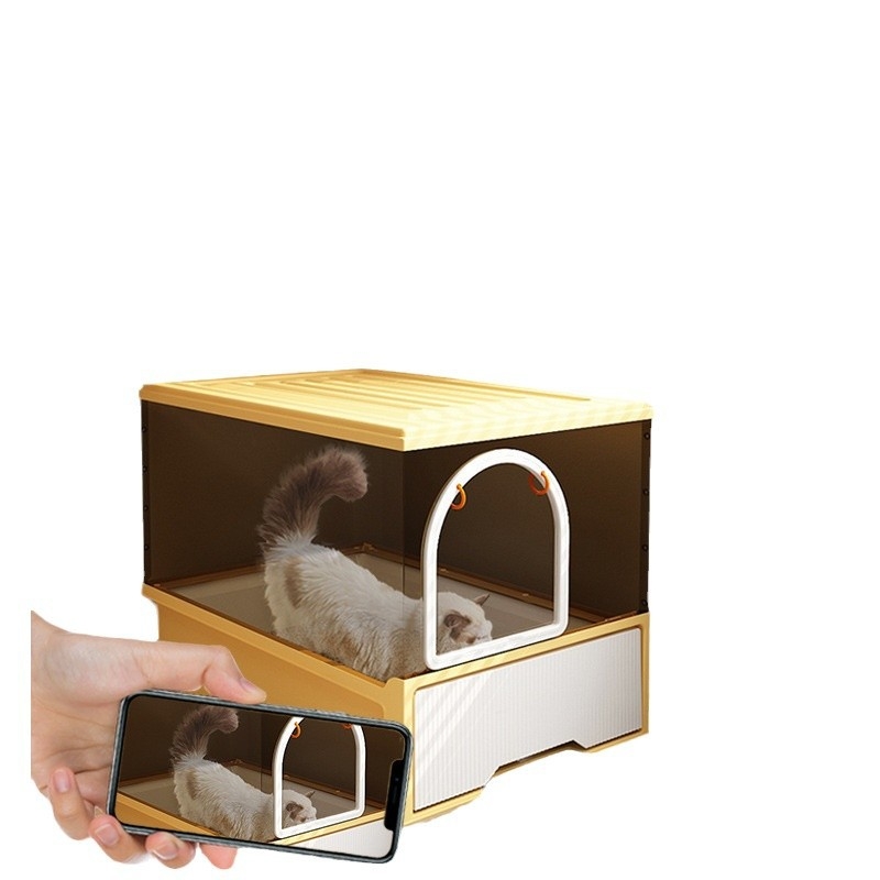 Котешка тоалетна тава с полузакрита конструкция, квадратна форма, други материали, нормални спецификации