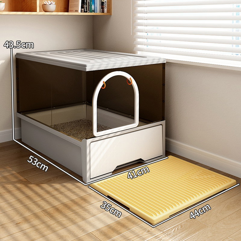 Котешка тоалетна тава с полузакрита конструкция, квадратна форма, други материали, нормални спецификации