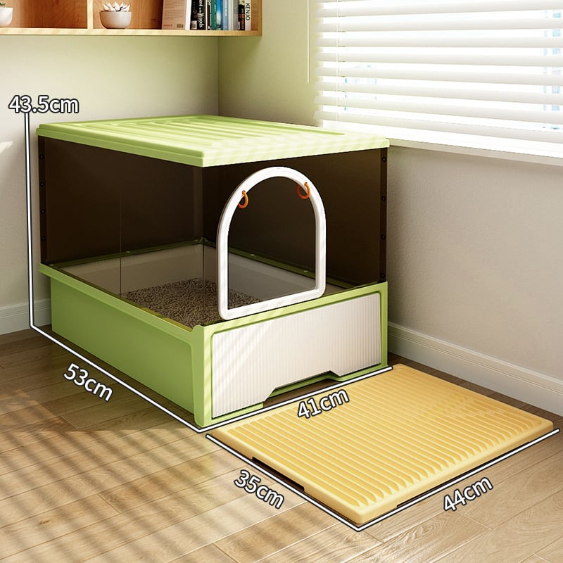 Котешка тоалетна тава с полузакрита конструкция, квадратна форма, други материали, нормални спецификации