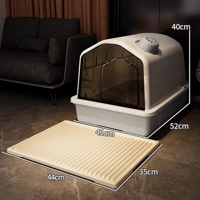 Котешка тоалетна тава с полузакрита конструкция, квадратна форма, други материали, нормални спецификации