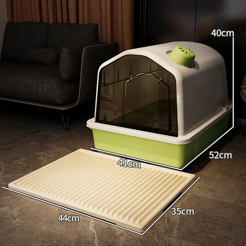 Котешка тоалетна тава с полузакрита конструкция, квадратна форма, други материали, нормални спецификации